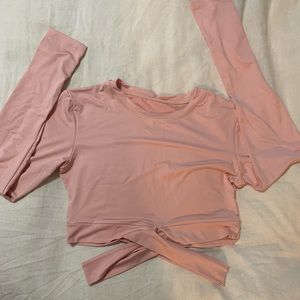 long sleeve crop work out top